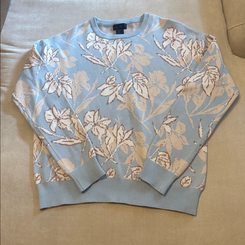 RACHEL baby blue floral sweater - Picture 2 of 4